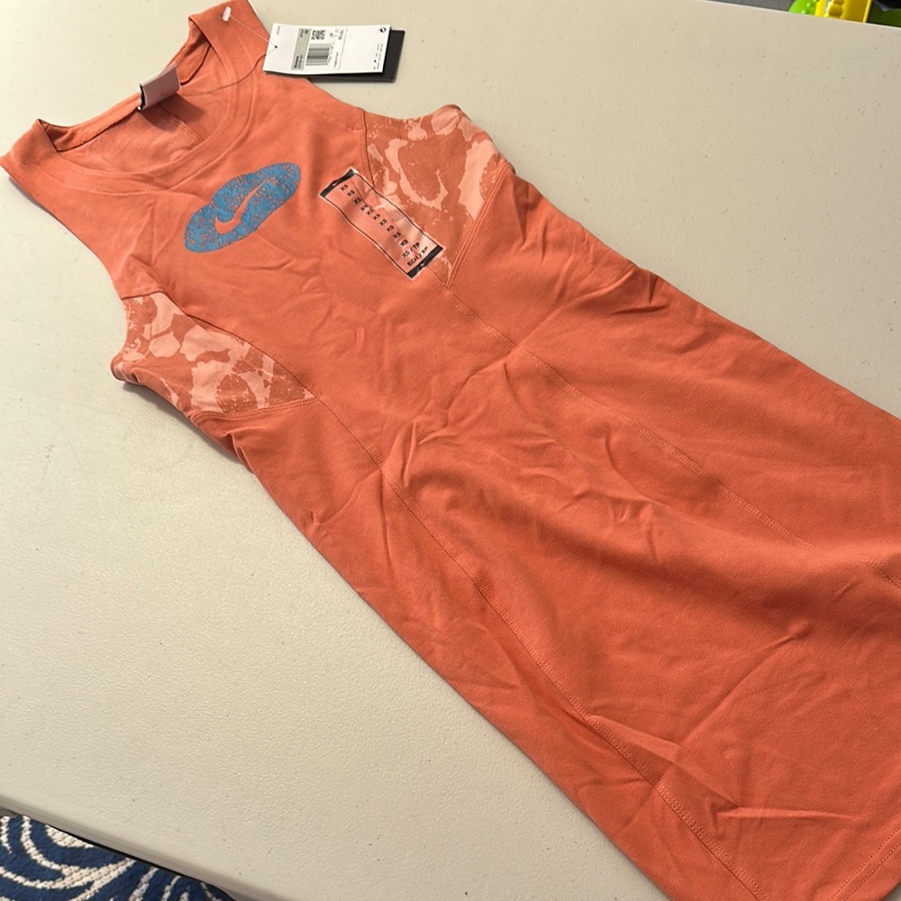 Nike Orange Sheath Halter Tight Fit Midi Dress size XS